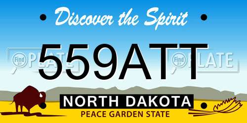 559ATT North Dakota License Plate