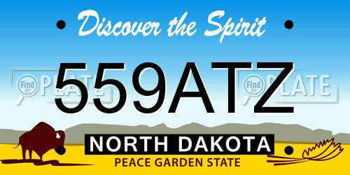 559ATZ North Dakota License Plate