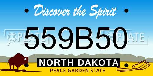 559B50 North Dakota License Plate