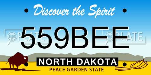 559BEE North Dakota License Plate
