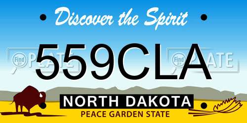 559CLA North Dakota License Plate