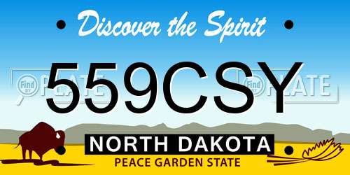559CSY North Dakota License Plate