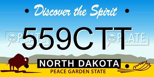 559CTT North Dakota License Plate