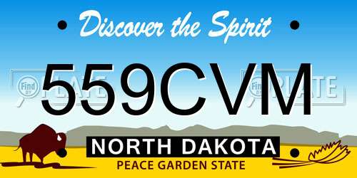 559CVM North Dakota License Plate