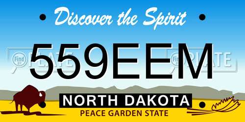 559EEM North Dakota License Plate