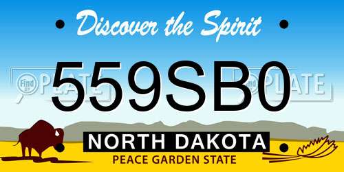 559SB0 North Dakota License Plate