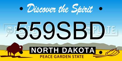 559SBD North Dakota License Plate