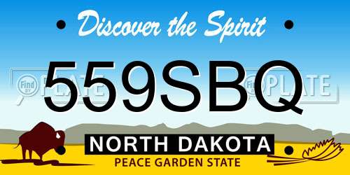 559SBQ North Dakota License Plate