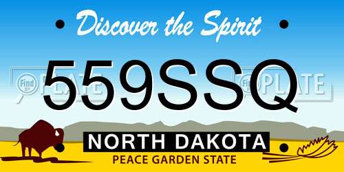 559SSQ North Dakota License Plate