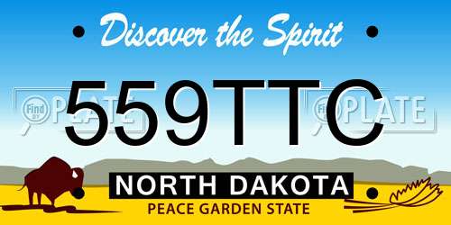 559TTC North Dakota License Plate