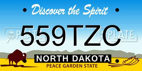 559TZC North Dakota License Plate