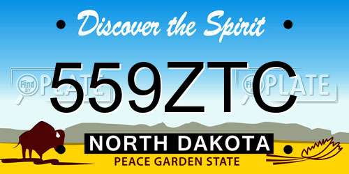 559ZTC North Dakota License Plate