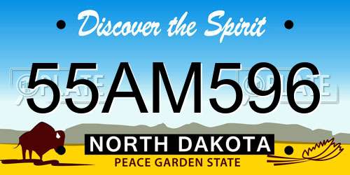 55AM596 North Dakota License Plate
