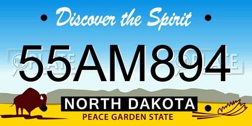 55AM894 North Dakota License Plate