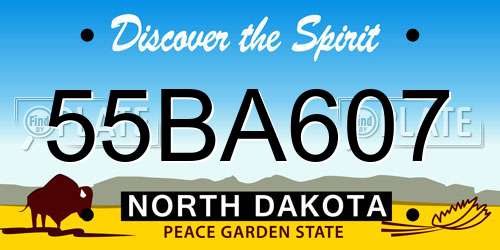 55BA607 North Dakota License Plate