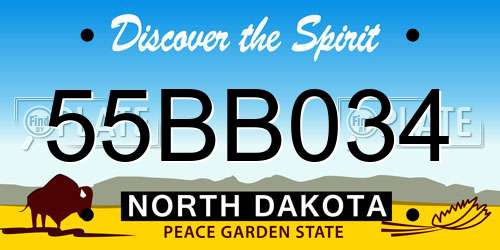 55BB034 North Dakota License Plate