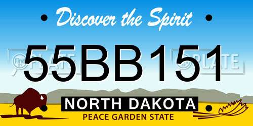 55BB151 North Dakota License Plate