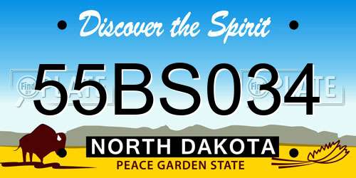 55BS034 North Dakota License Plate