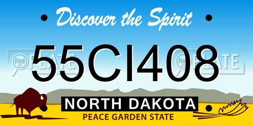 55CI408 North Dakota License Plate
