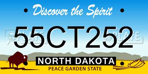 55CT252 North Dakota License Plate