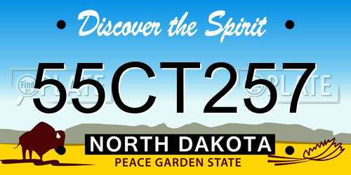 55CT257 North Dakota License Plate
