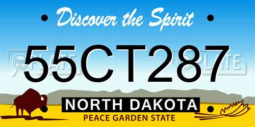 55CT287 North Dakota License Plate