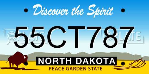 55CT787 North Dakota License Plate