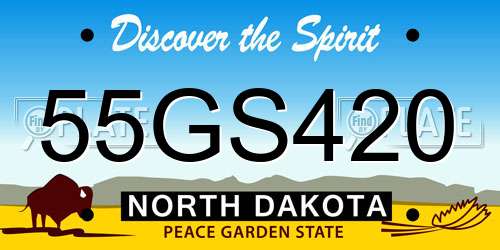 55GS420 North Dakota License Plate