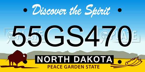 55GS470 North Dakota License Plate