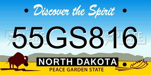 55GS816 North Dakota License Plate