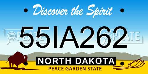 55IA262 North Dakota License Plate