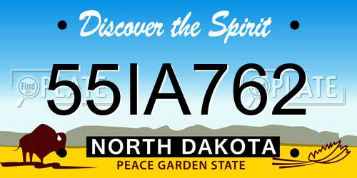 55IA762 North Dakota License Plate