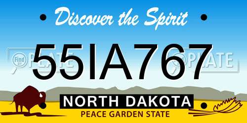 55IA767 North Dakota License Plate