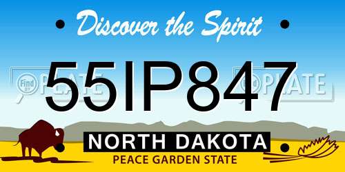 55IP847 North Dakota License Plate