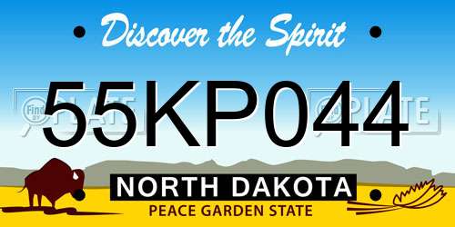 55KP044 North Dakota License Plate