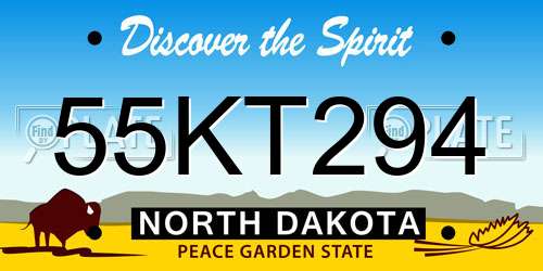 55KT294 North Dakota License Plate