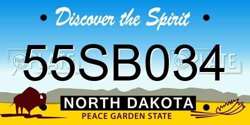 55SB034 North Dakota License Plate