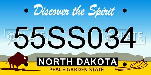 55SS034 North Dakota License Plate