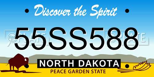 55SS588 North Dakota License Plate