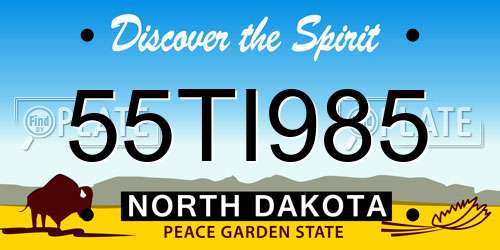 55TI985 North Dakota License Plate