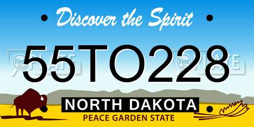 55TO228 North Dakota License Plate