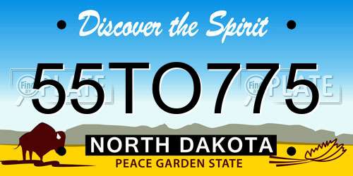55TO775 North Dakota License Plate