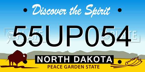 55UP054 North Dakota License Plate