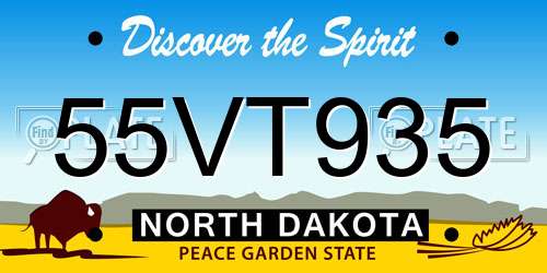 55VT935 North Dakota License Plate