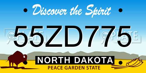 55ZD775 North Dakota License Plate