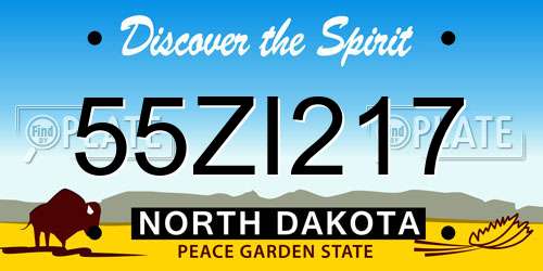 55ZI217 North Dakota License Plate