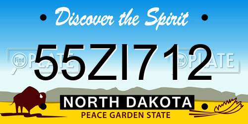 55ZI712 North Dakota License Plate