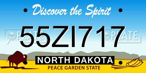 55ZI717 North Dakota License Plate