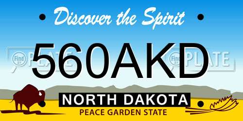 560AKD North Dakota License Plate
