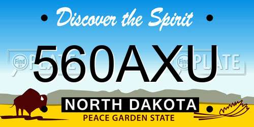 560AXU North Dakota License Plate